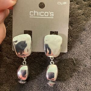 0121-Chico's Silver Clip-On Earrings